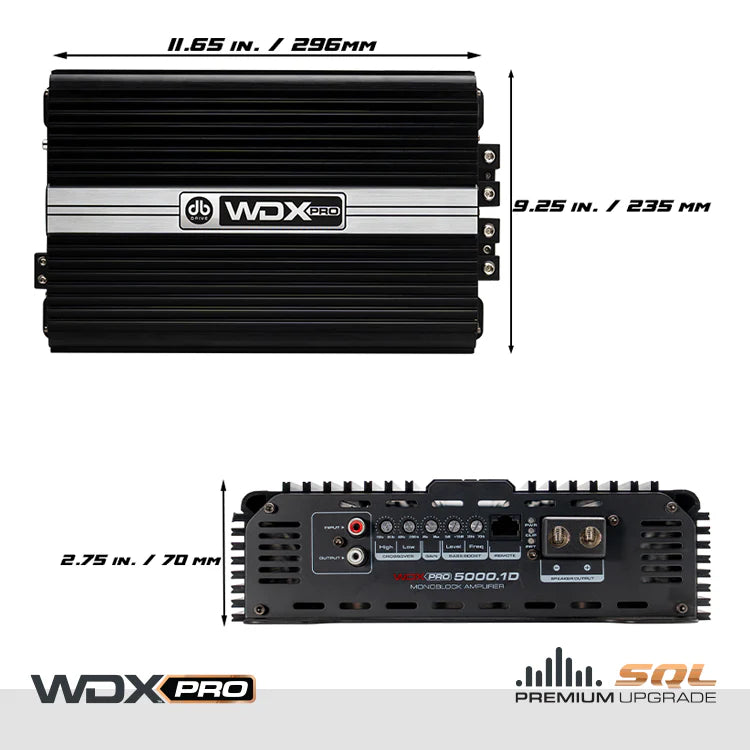 DB Drive WDX PRO5000.1D 5000W 1-Channel Amplifier 1 ohm stable