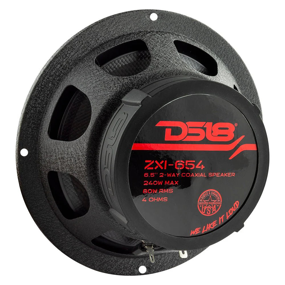 DS18 ZXI 6.5" 2-Way Coaxial Speakers with Kevlar Cone | 80W RMS 4-Ohm