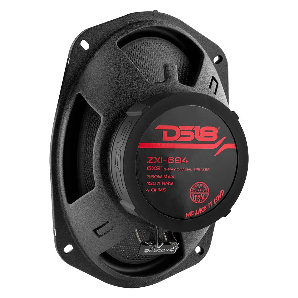 DS18 ZXI 6x9" 2-Way Coaxial Speakers with Kevlar Cone | 120W RMS 4-Ohm