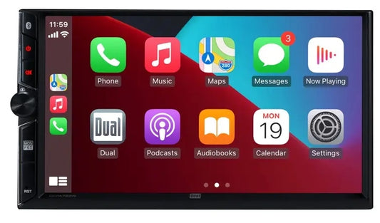 Dual DCPA723W 7" Double-Din Radio, Mechless, Wireless Apple Carplay, Android Auto