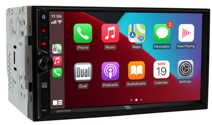 Dual DCPA723W 7" Double-Din Radio, Mechless, Wireless Apple Carplay, Android Auto