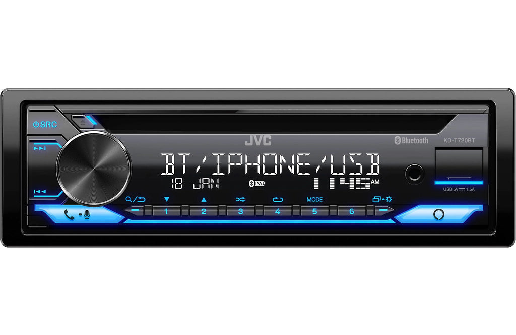 JVC KDT720BT Single-Din CD Receiver w Bluetooth