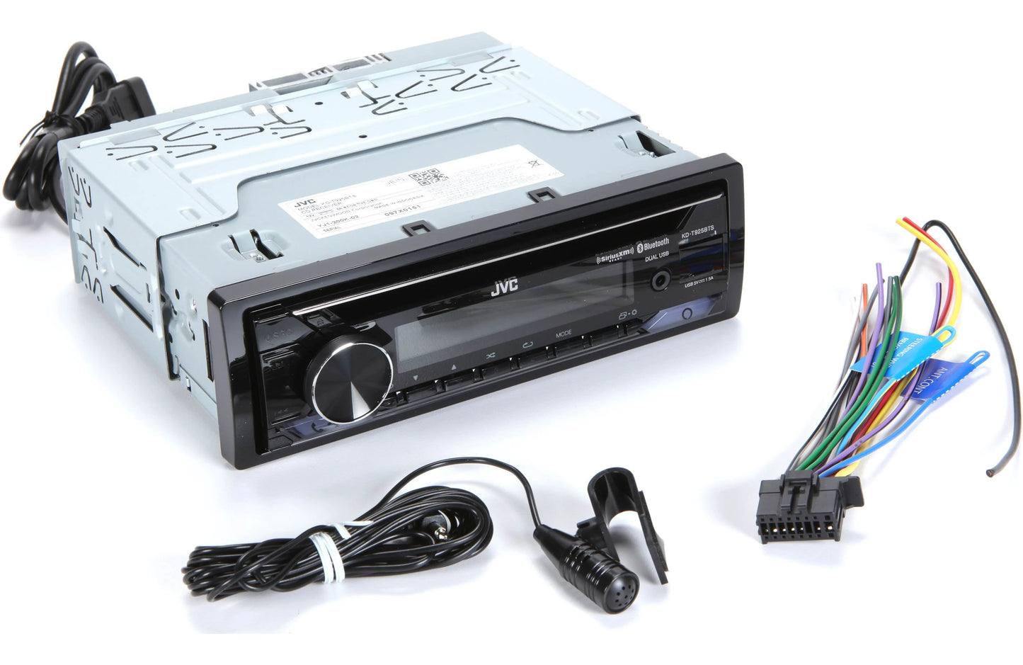JVC KDT925BTS Single-Din CD Receiver, BT, SXM Ready, Dual USB