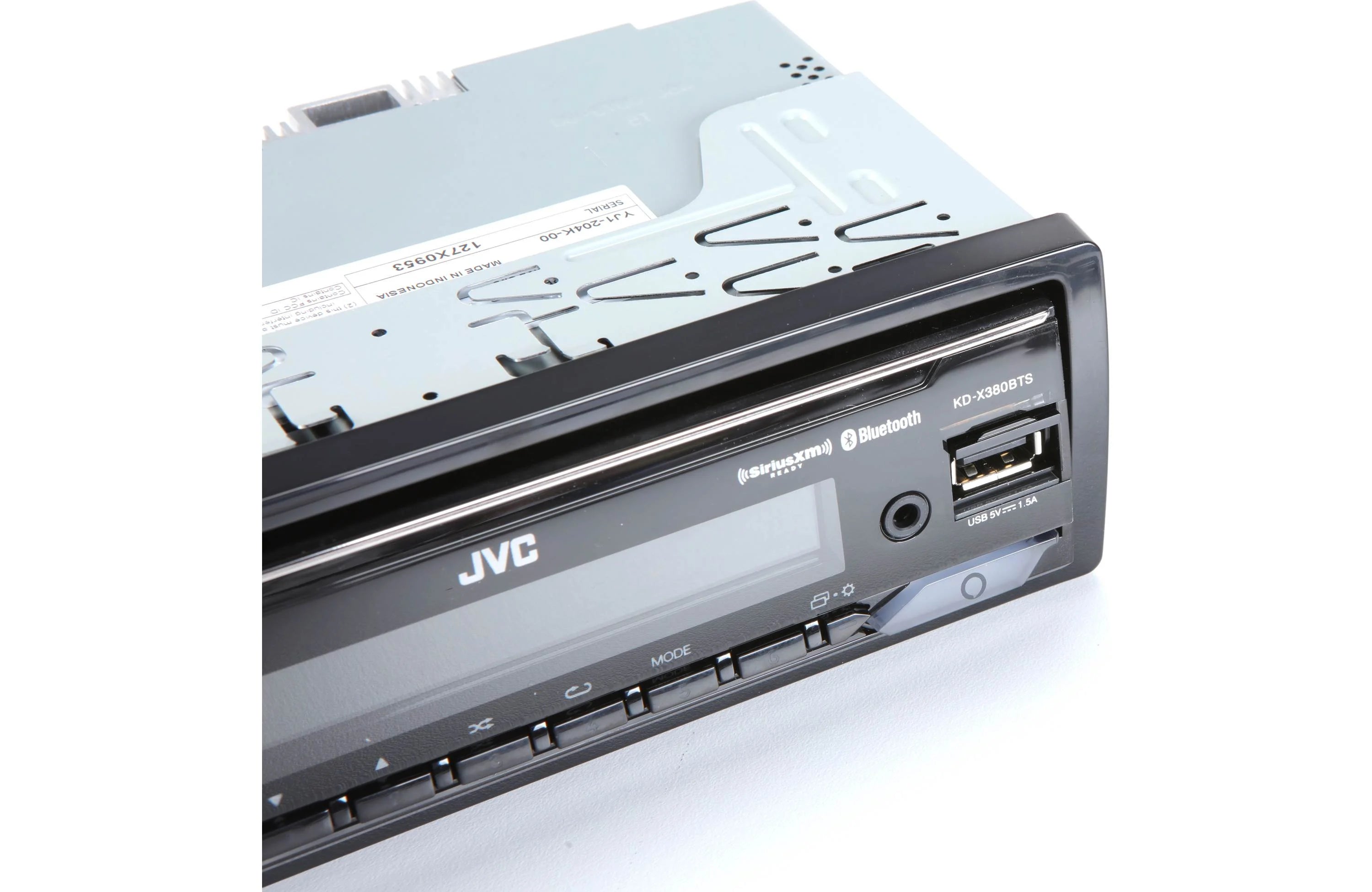 JVC KDX380BTS Single-Din Mechless Receiver w Bluetooth, SXM