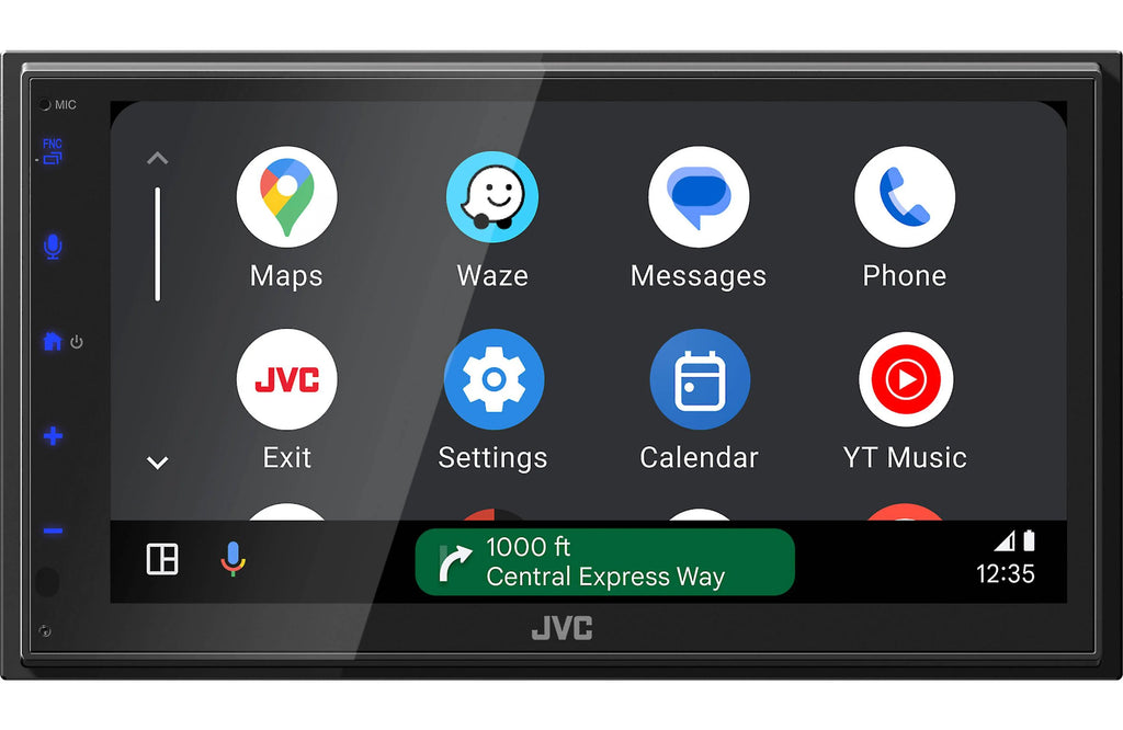 JVC KWM590BT Double-Din Mechless Receiver, BT, Carplay/Android Auto