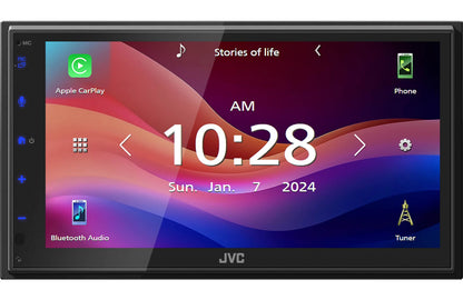 JVC KWM590BT Double-Din Mechless Receiver, BT, Carplay/Android Auto