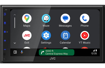 JVC KWM595BT Double-Din Mechless Receiver, BT, Carplay/Android Auto, SXM Ready