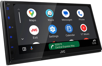 JVC KWM595BT Double-Din Mechless Receiver, BT, Carplay/Android Auto, SXM Ready