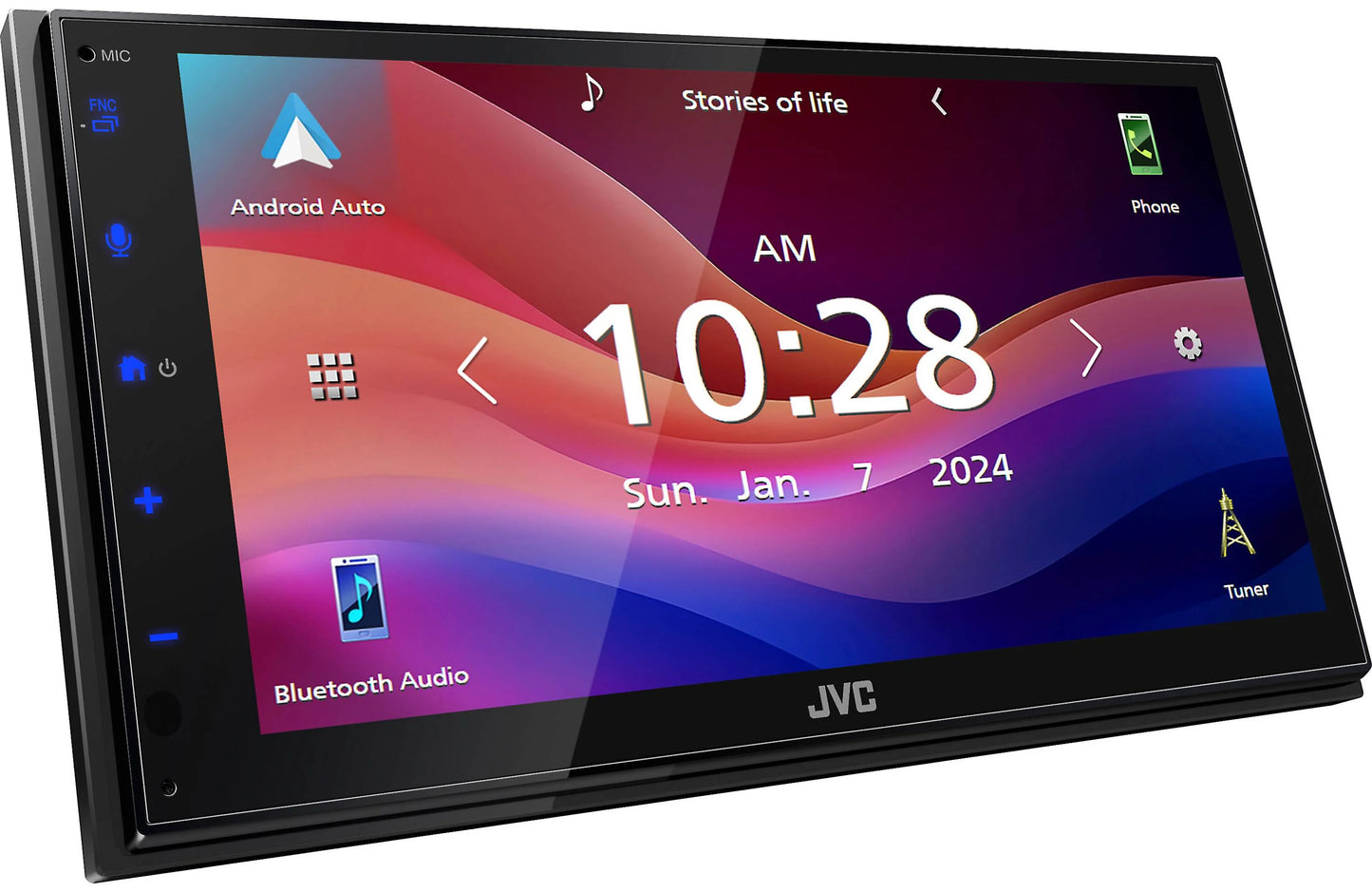 JVC KWM595BT Double-Din Mechless Receiver, BT, Carplay/Android Auto, SXM Ready