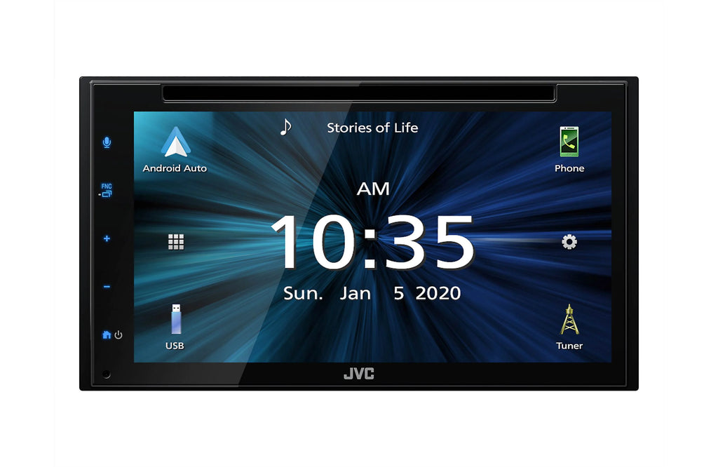 JVC KWV660BT Double-Din CD/DVD Receiver, BT, Wired Carplay/Android Auto, SXM Ready