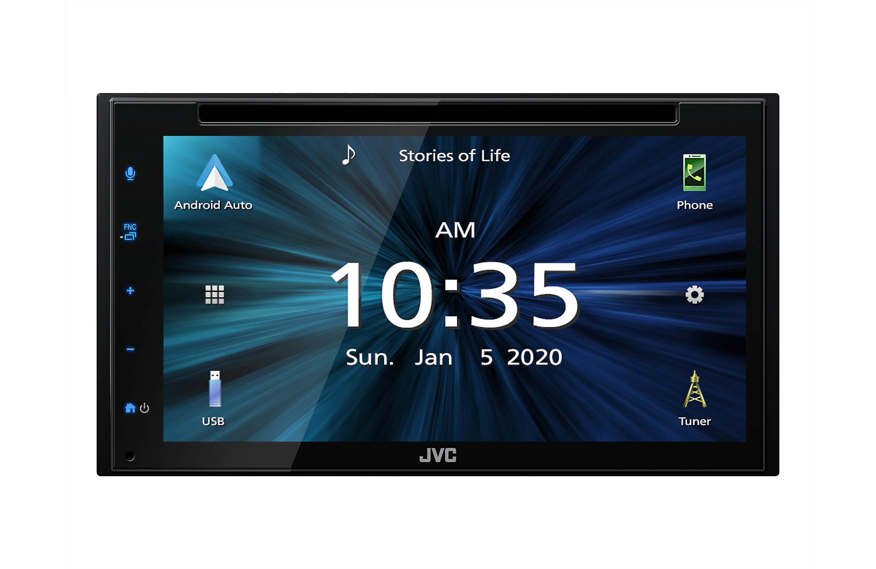 JVC KWV660BT Double-Din CD/DVD Receiver, BT, Wired Carplay/Android Auto, SXM Ready