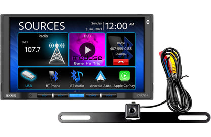 Jensen CAR 710-4 7" Double-Din Radio, Mechless, Apple Carplay, Android Auto