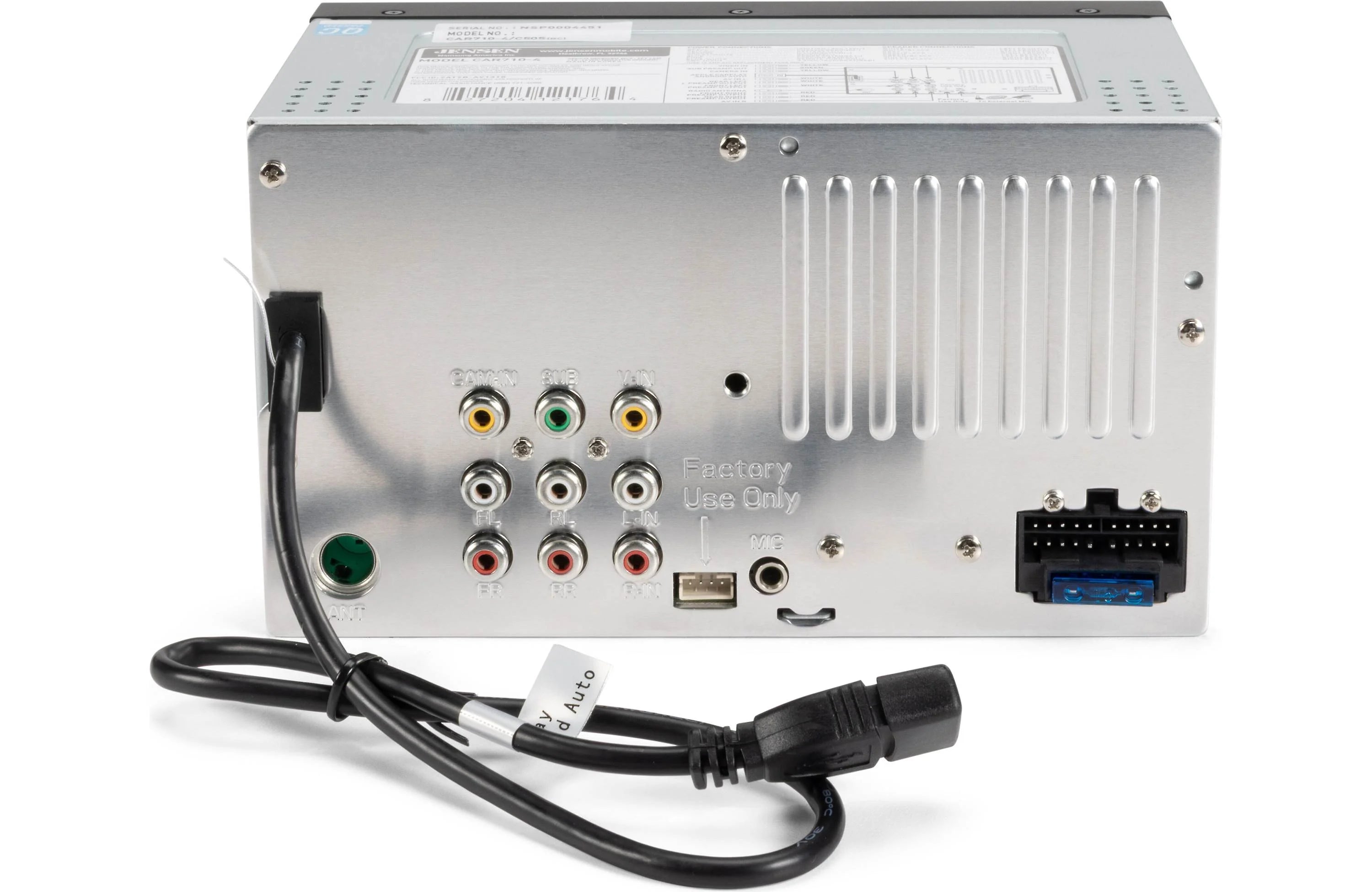 Jensen CAR 710-4 7" Double-Din Radio, Mechless, Apple Carplay, Android Auto