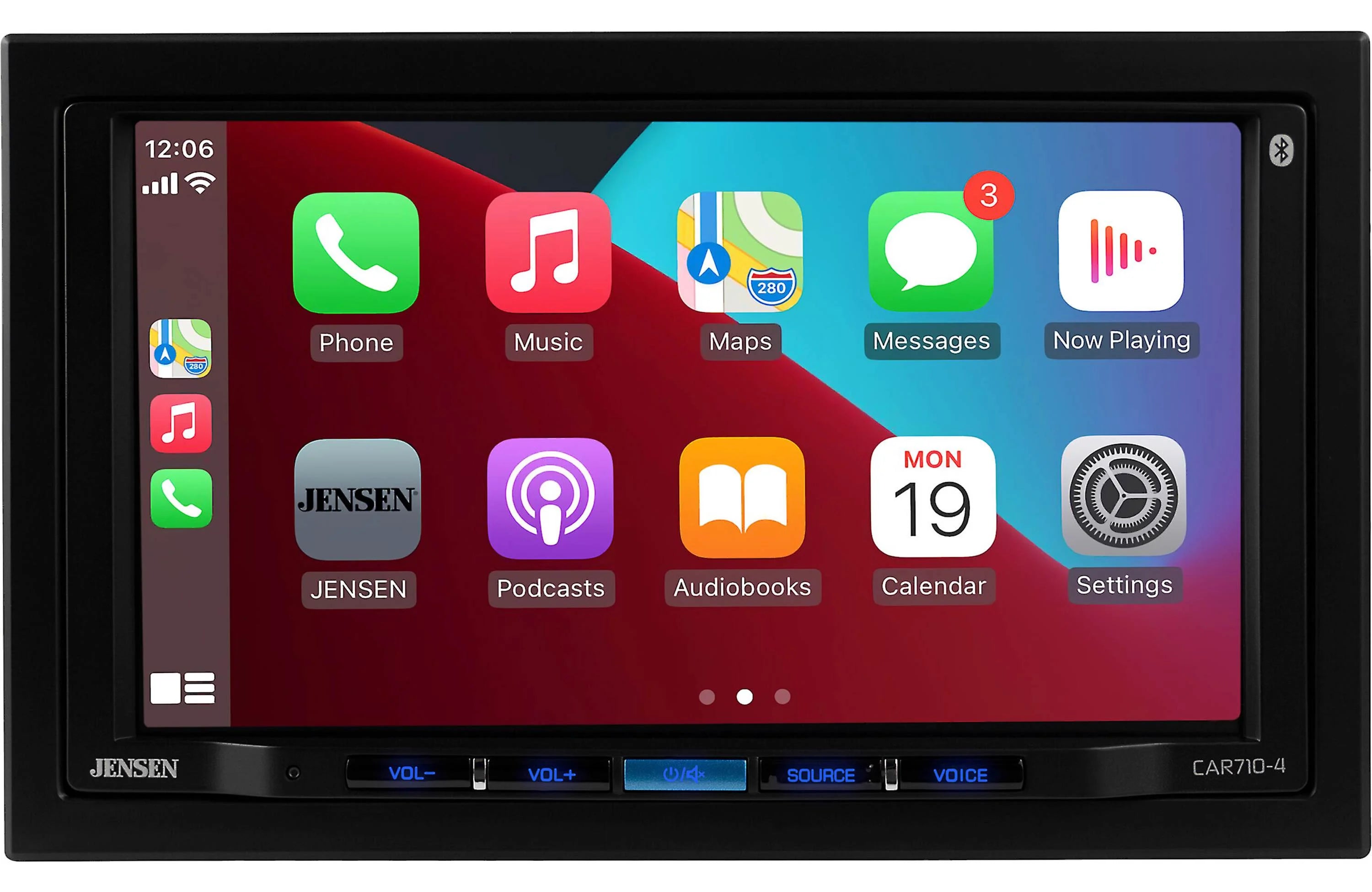 Jensen CAR 710-4 7" Double-Din Radio, Mechless, Apple Carplay, Android Auto