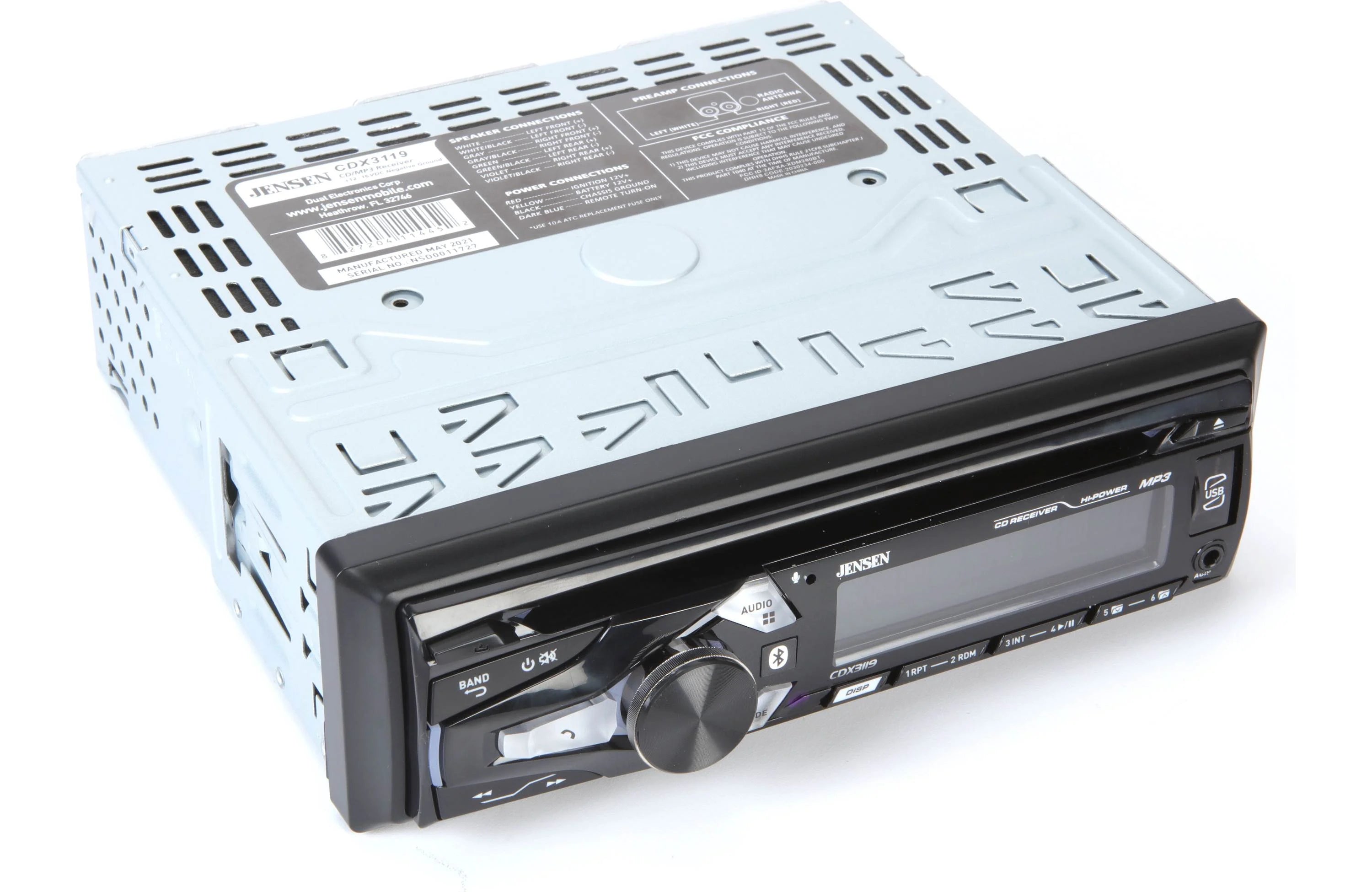 Jensen CDX3119 Single-Din CD Player with Bluetooth