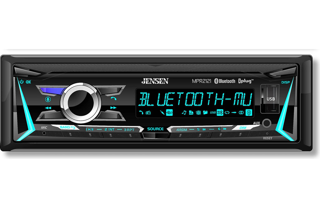 Jensen MPR2121 Single-Din Mechless Radio with Bluetooth