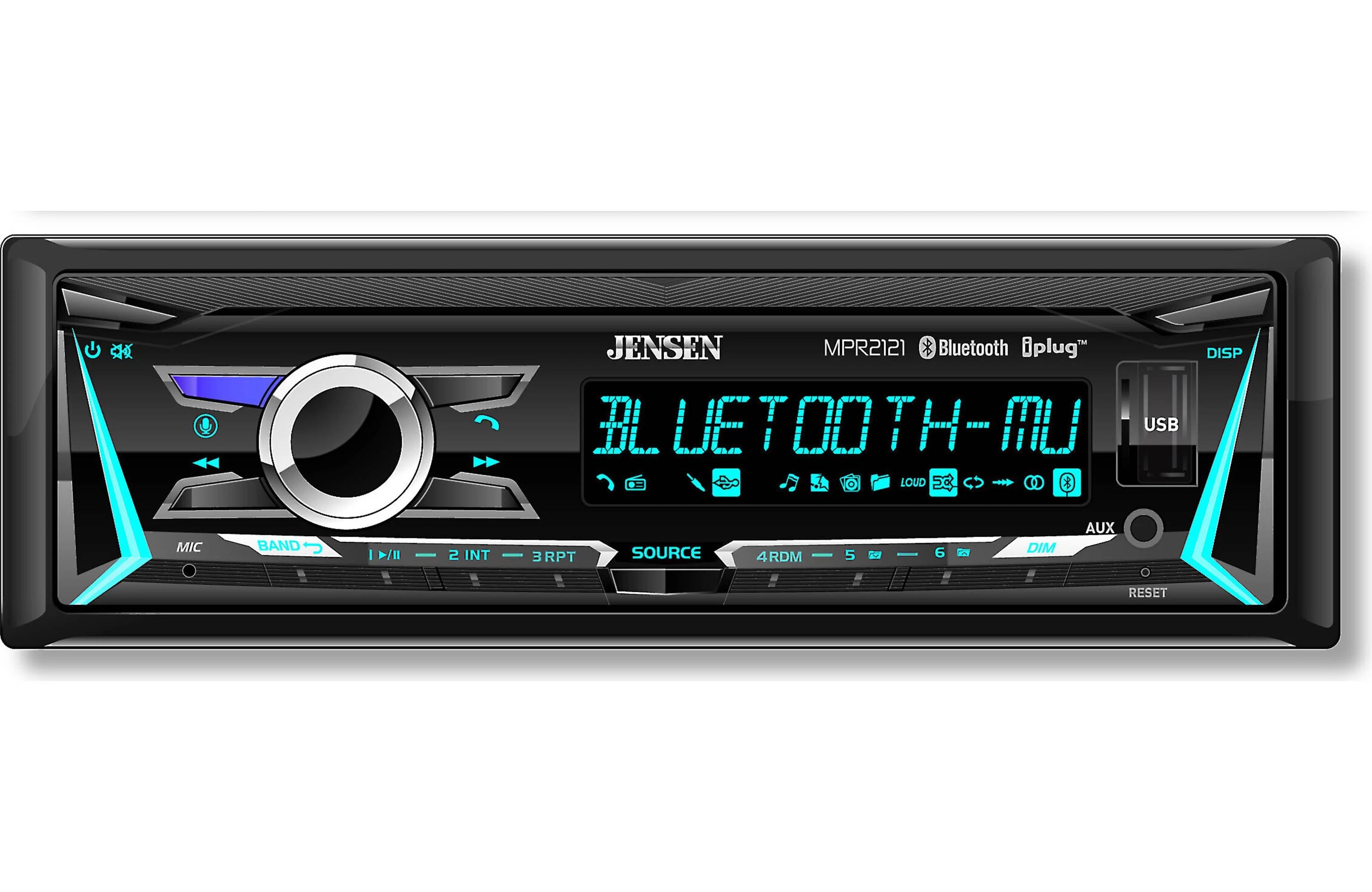 Jensen MPR2121 Single-Din Mechless Radio with Bluetooth