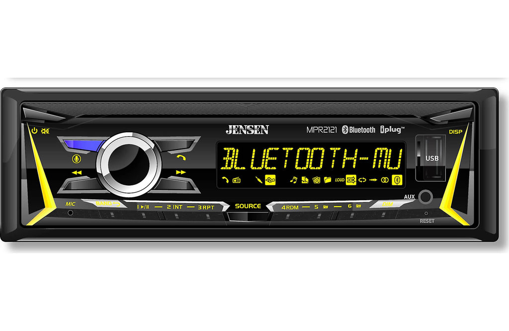 Jensen MPR2121 Single-Din Mechless Radio with Bluetooth