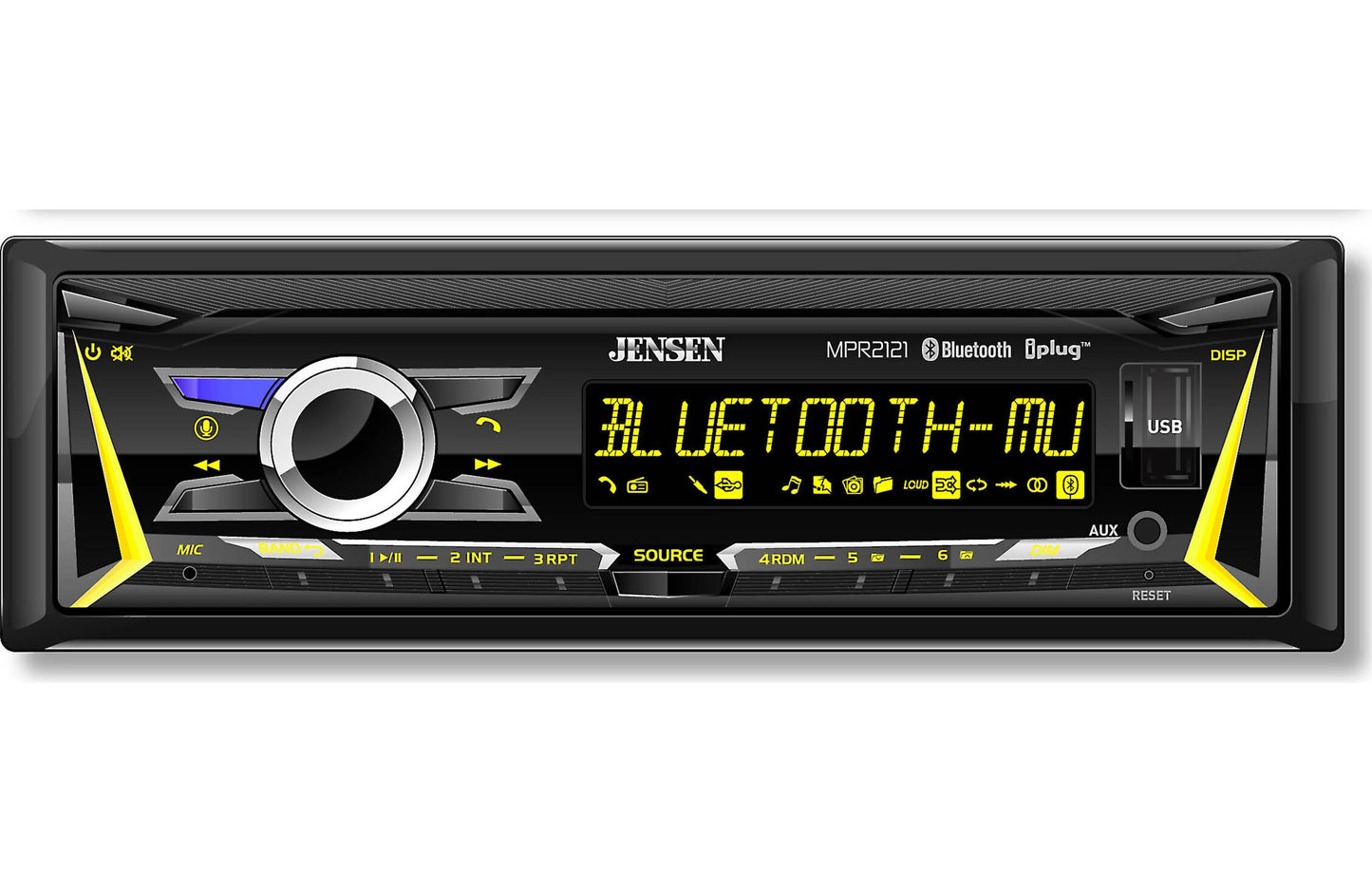 Jensen MPR2121 Single-Din Mechless Radio with Bluetooth
