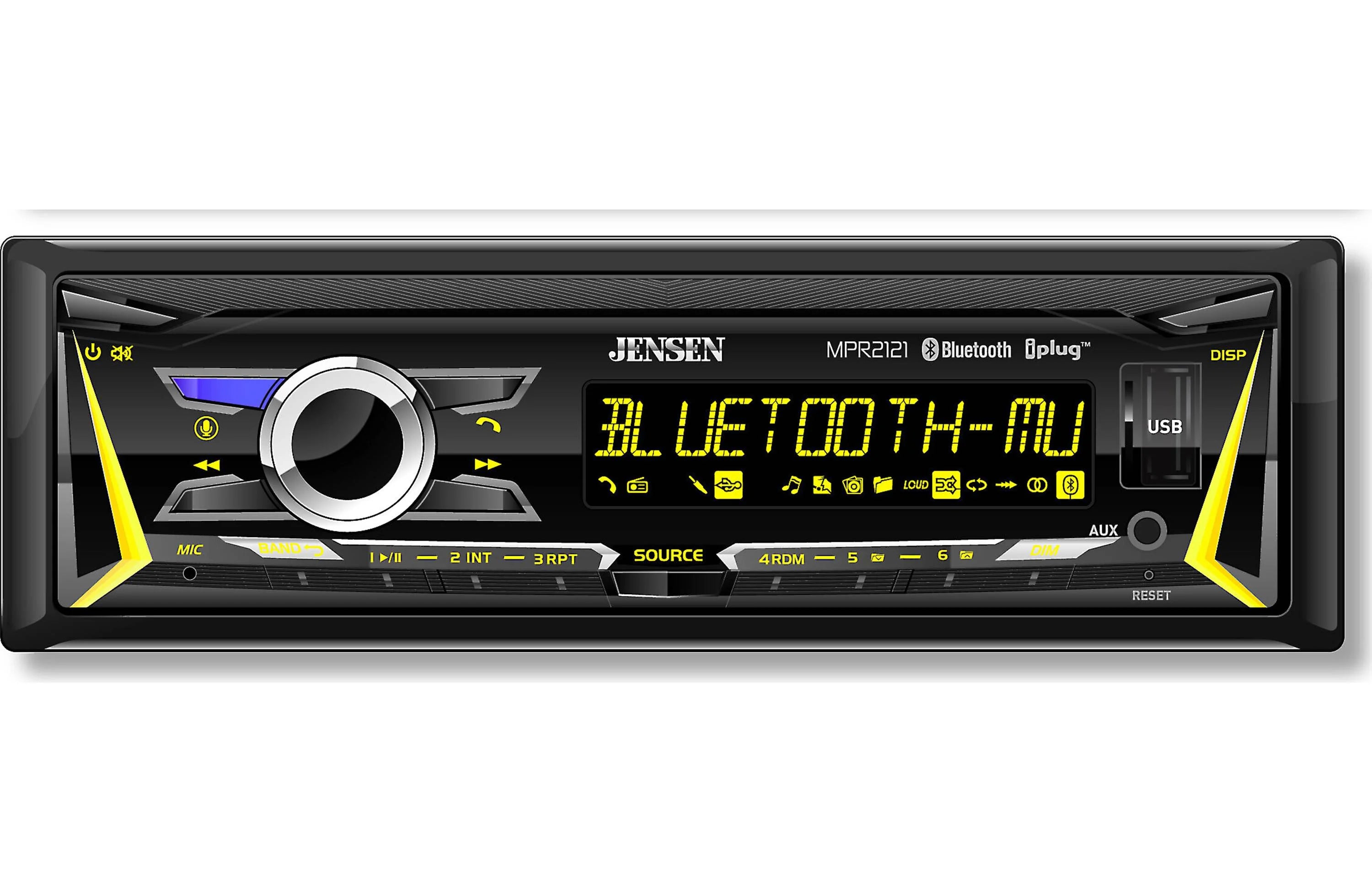 Jensen MPR2121 Single-Din Mechless Radio with Bluetooth