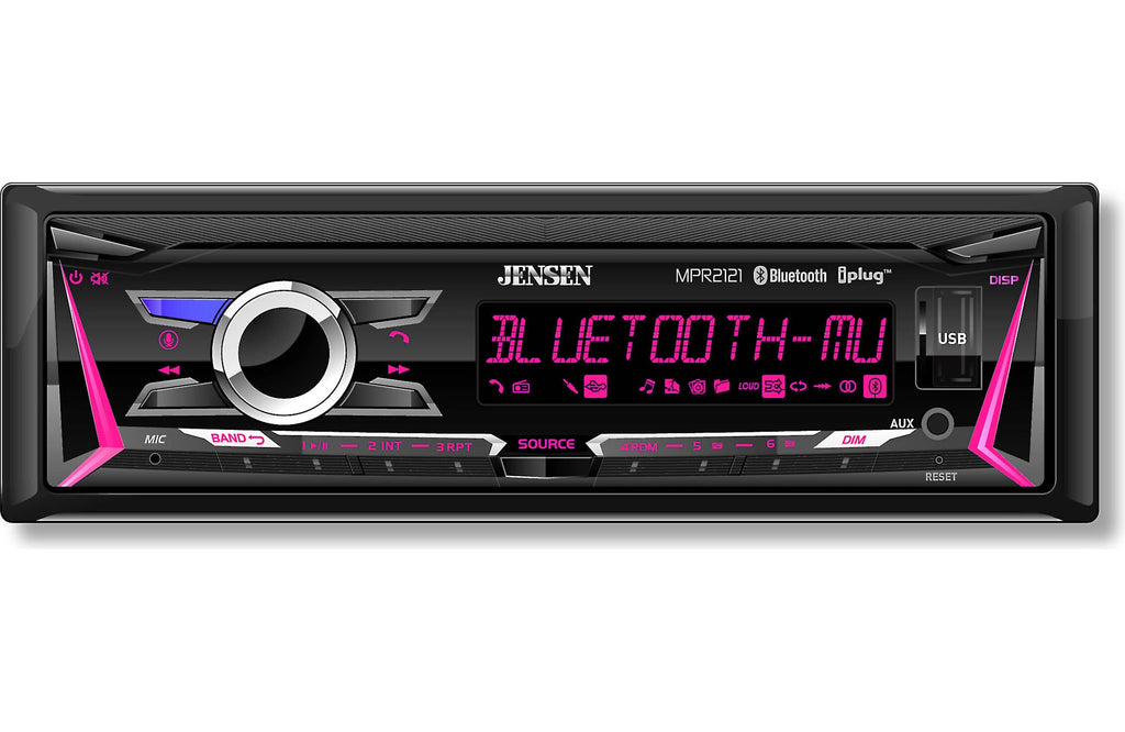 Jensen MPR2121 Single-Din Mechless Radio with Bluetooth