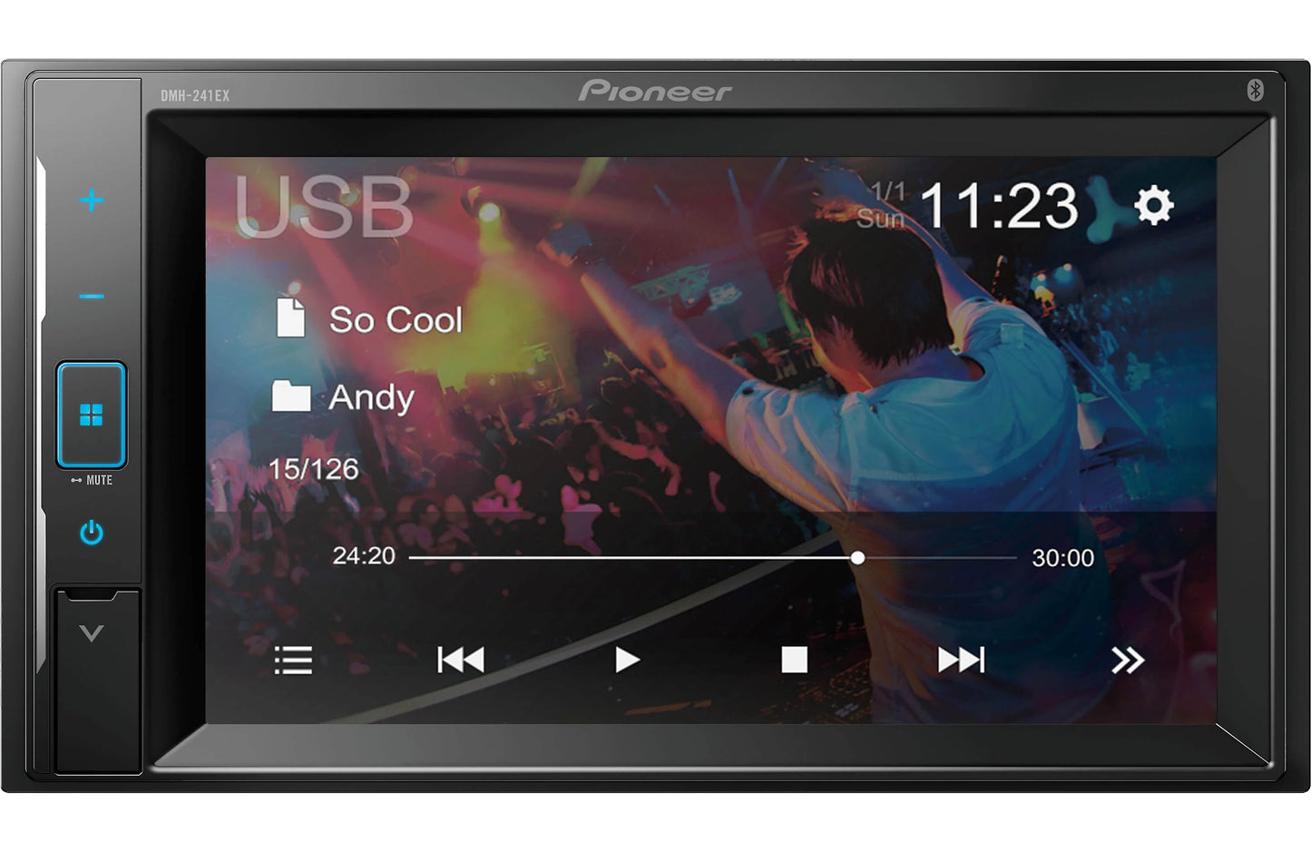 Pioneer DMH-241EX Mechless Receiver 6.2" Display, Bluetooth