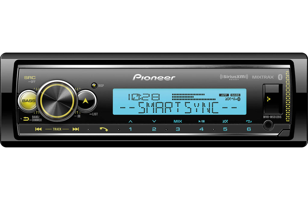Pioneer MVHMS512BS Marine Single-Din Mechless Receiver, Bluetooth