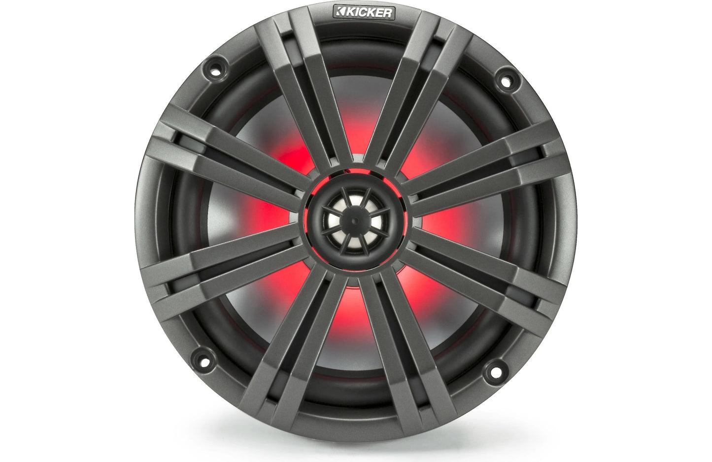 Kicker KM84L 8" White or Charcoal Marine Speakers With RGB LED Lights
