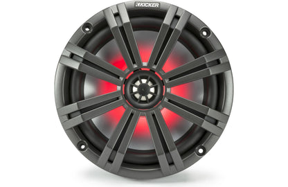 Kicker KM84L 8" White or Charcoal Marine Speakers With RGB LED Lights