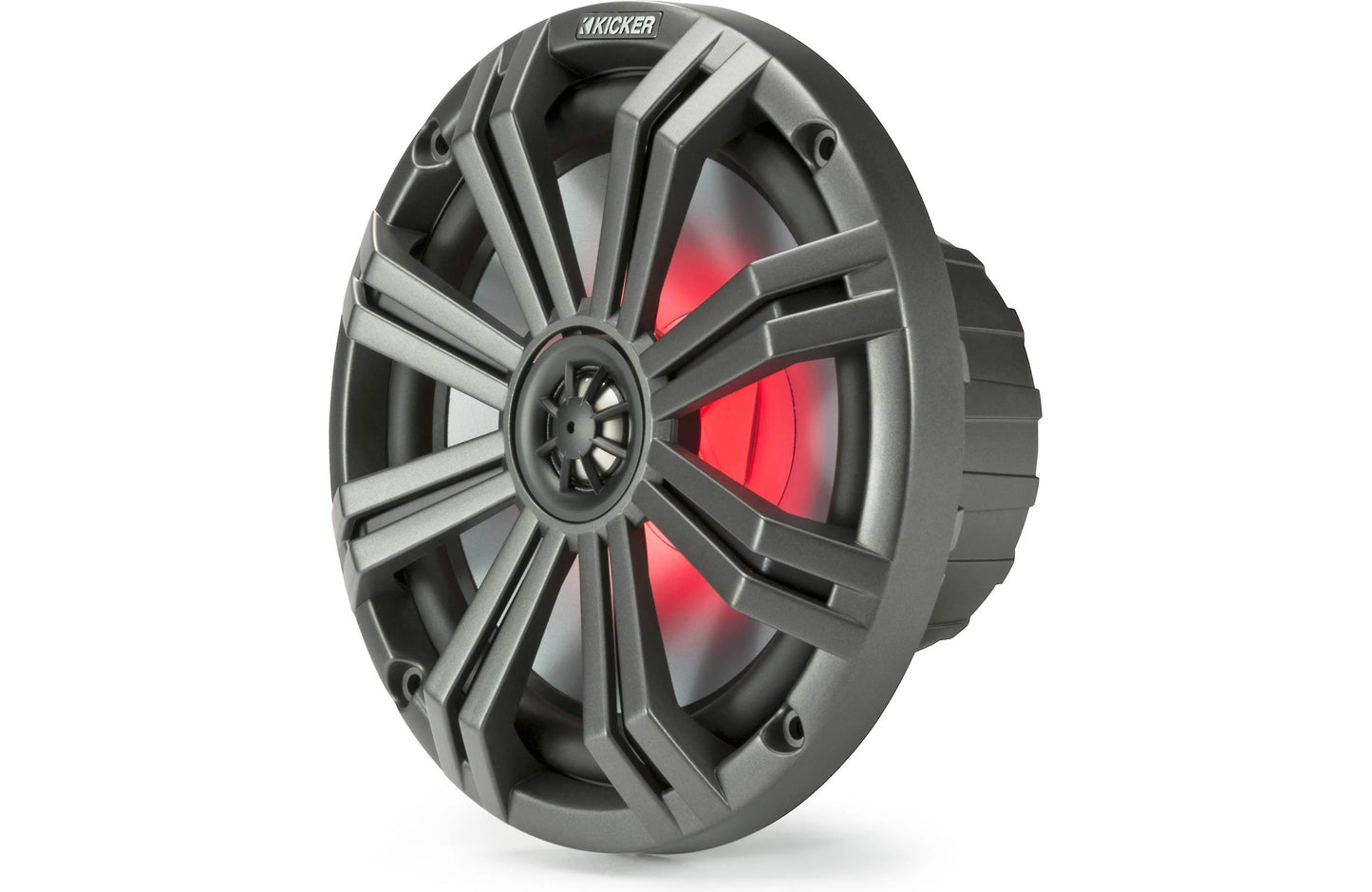 Kicker KM84L 8" White or Charcoal Marine Speakers With RGB LED Lights