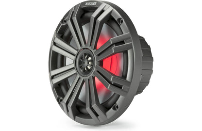 Kicker KM84L 8" White or Charcoal Marine Speakers With RGB LED Lights