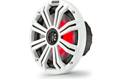 Kicker KM84L 8" White or Charcoal Marine Speakers With RGB LED Lights