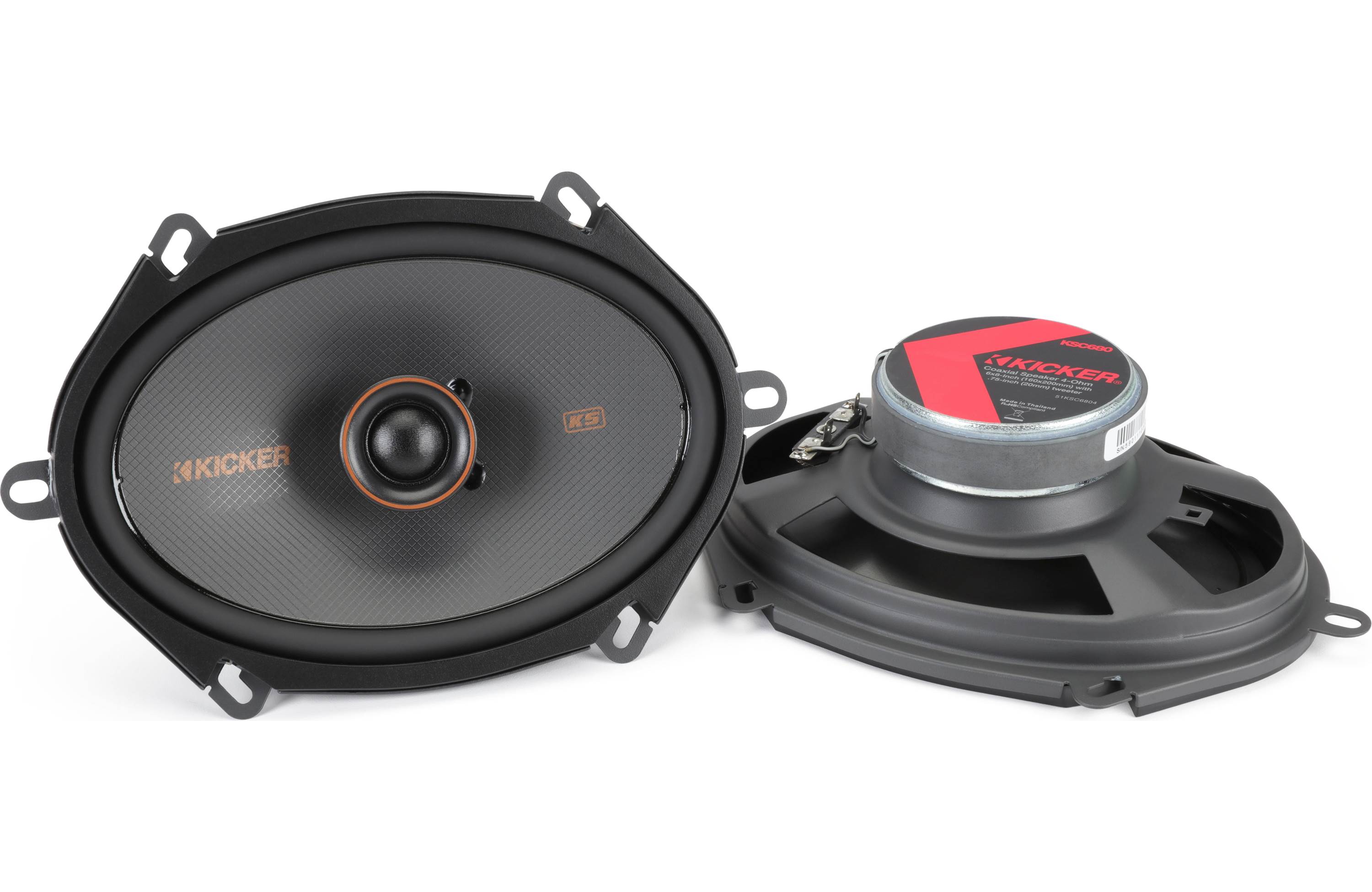 Kicker KSC6804 KS Series 6x8" Coax Speakers