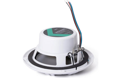 Kicker KM604WL 6.5" White Marine Speakers With RGB LED Lights