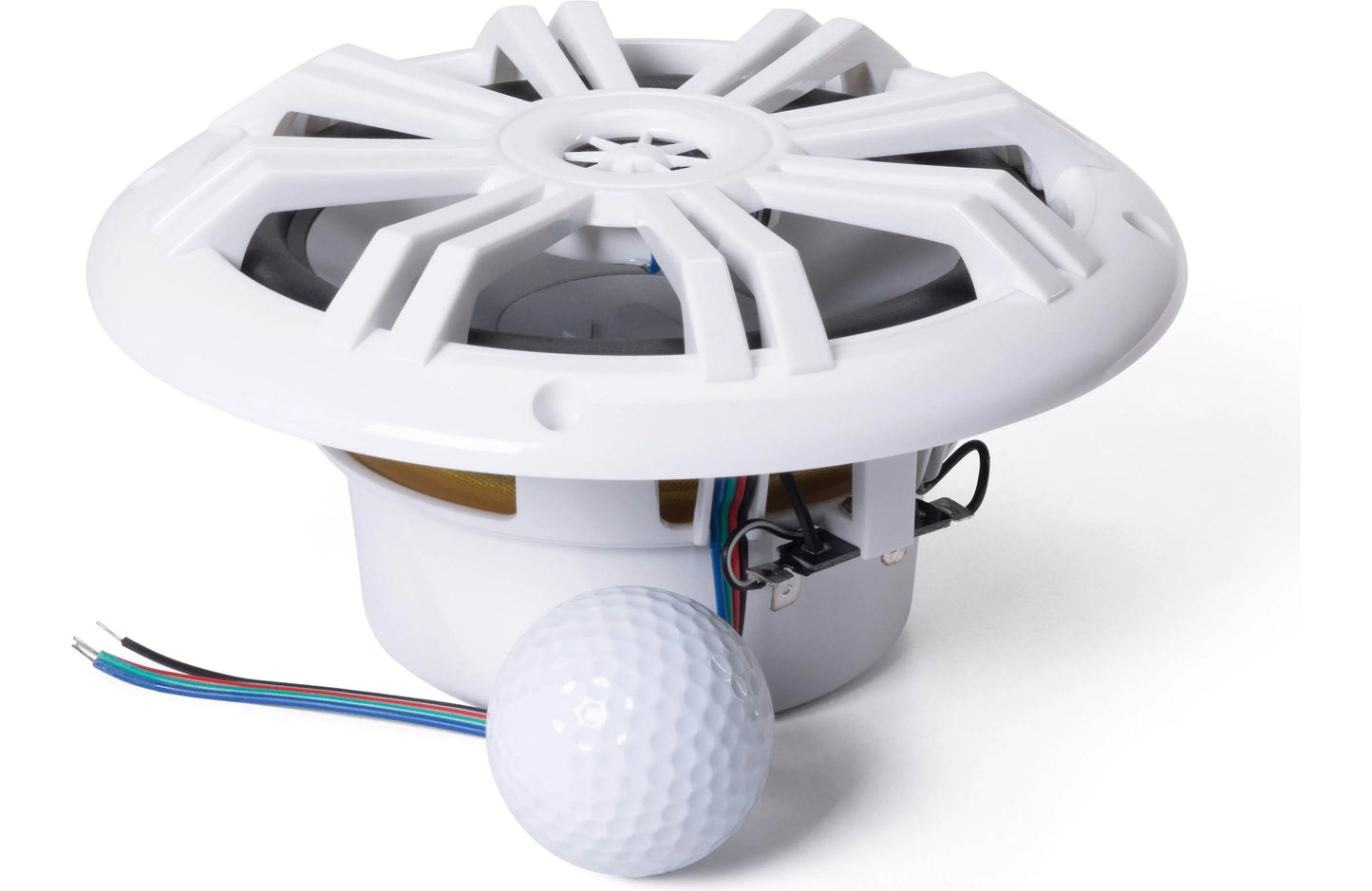 Kicker KM604WL 6.5" White Marine Speakers With RGB LED Lights