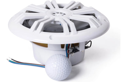 Kicker KM604WL 6.5" White Marine Speakers With RGB LED Lights