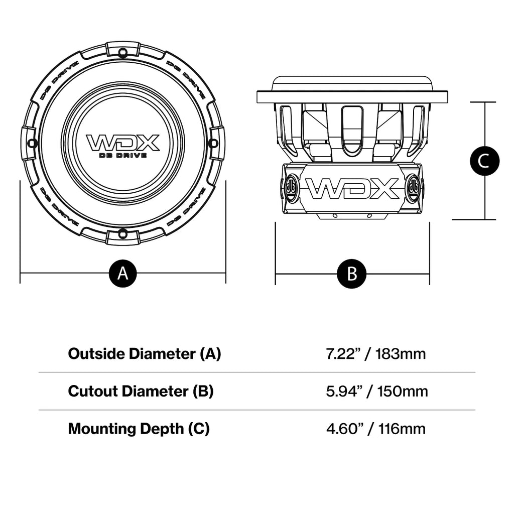 DB Drive WDX6.5G1.4 6.5" Dual 4-Ohm Subwoofer