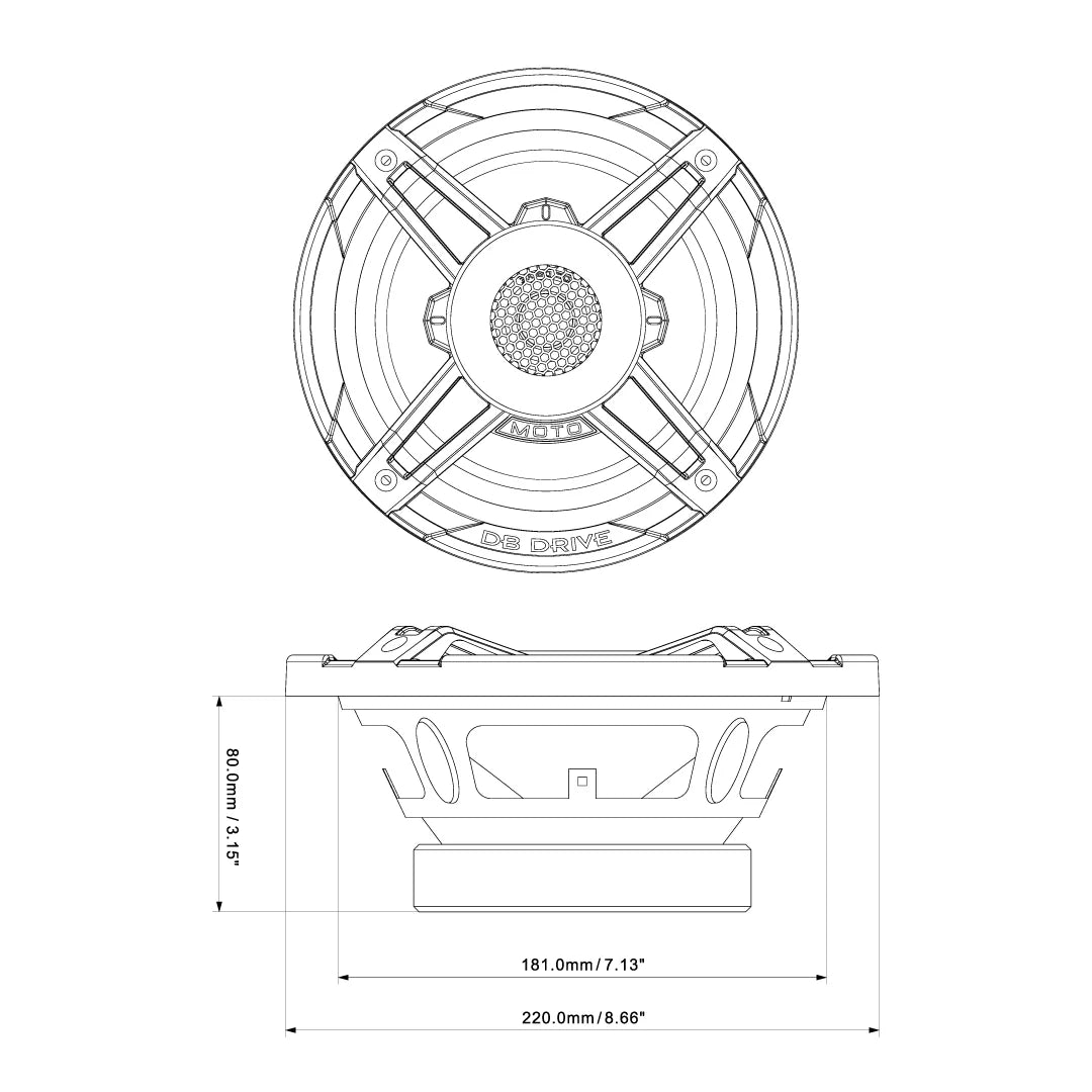 DB Drive WDX8MOTO-G2 Weather Resistant 8" Speakers / 550 Watts
