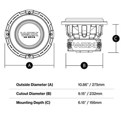DB Drive WDX10G1.4 10" Dual 4-Ohm Subwoofer
